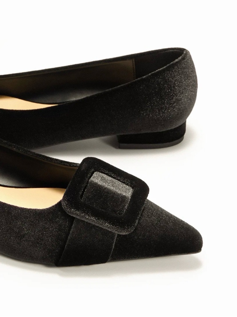 C. Paravano Black Pointed Toe Buckle Ballet Flats - Picture 6 of 11